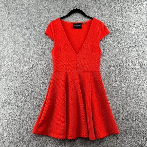 MINKPINK Orange Skater Dress Womens Small - Picture 3 of 14